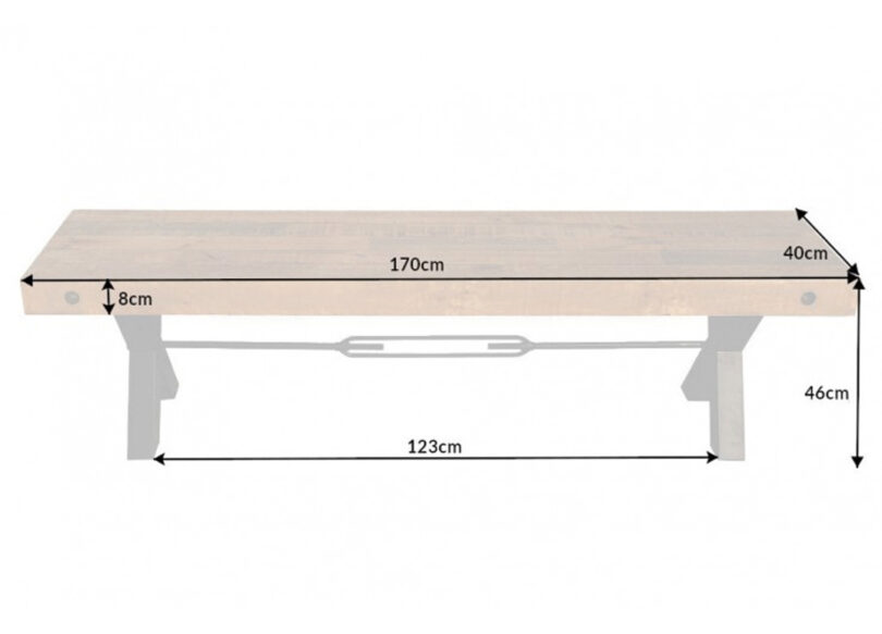 dimensions banc en bois de pin