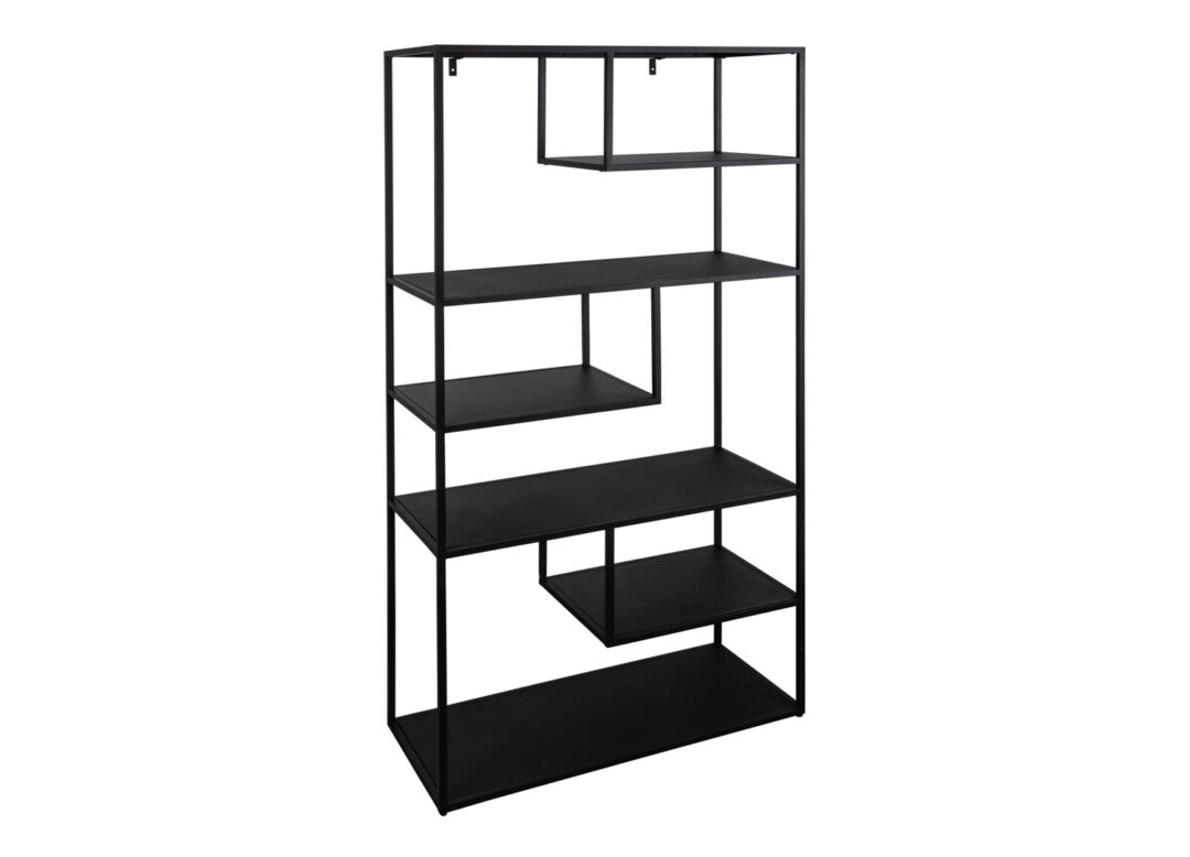 meuble bibliothèque en métal noir