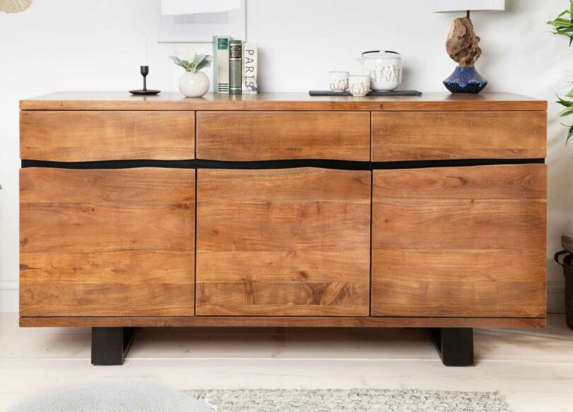 buffet long 160 cm avec espaces de stockage