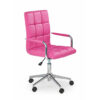 chaise de bureau en simili cuir rose