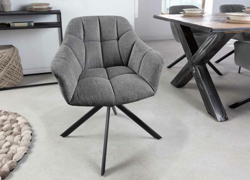 chaise de salle à manger moderne en tissu