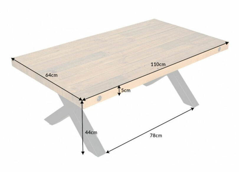 dimensions table basse en bois 110 cm