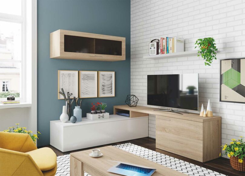 meuble tv avec rangement mural moderne