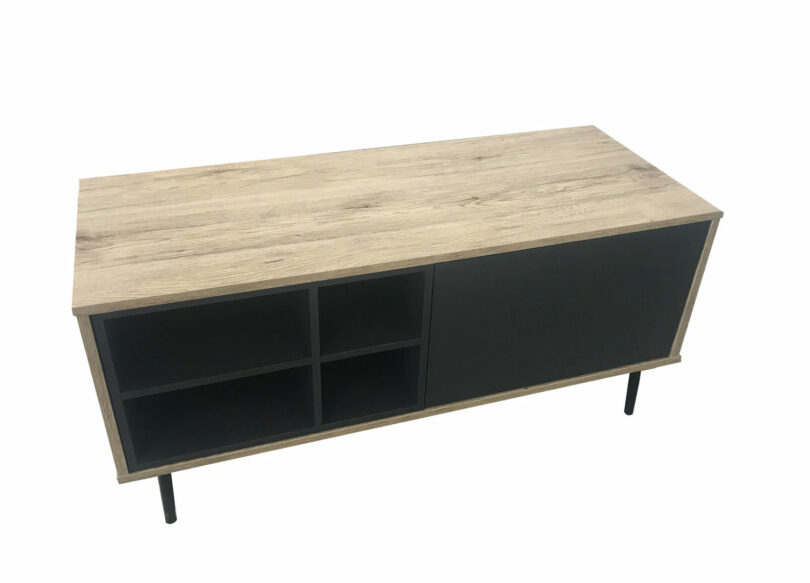 meuble tv pas cher moderne aspect bois et anthracite