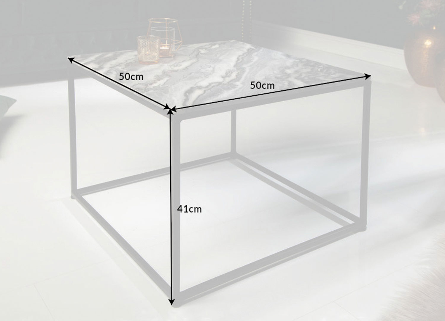dimensions table basse carrée en marbre