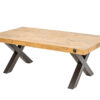 table de salon 110 cm en bois et métal noir