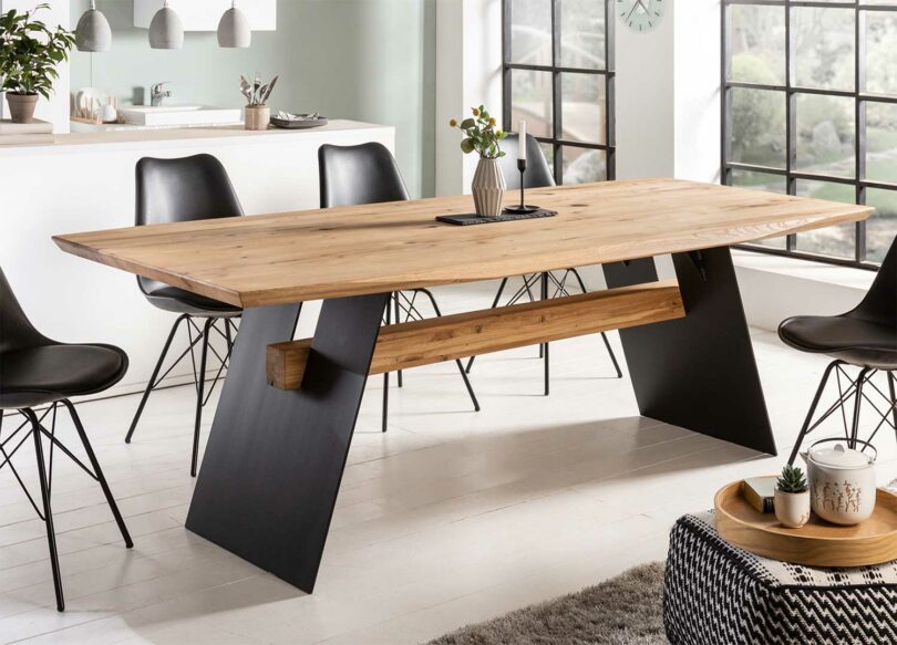 table de repas pour 10 personnes en bois massif