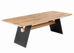 table à manger 240 cm en bois de chêne avec piétement original
