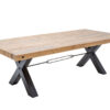 table de repas en bois de pin 200 cm avec pied industriel