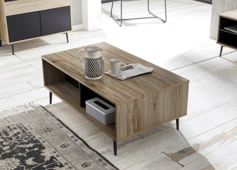 table basse moderne aspect bois