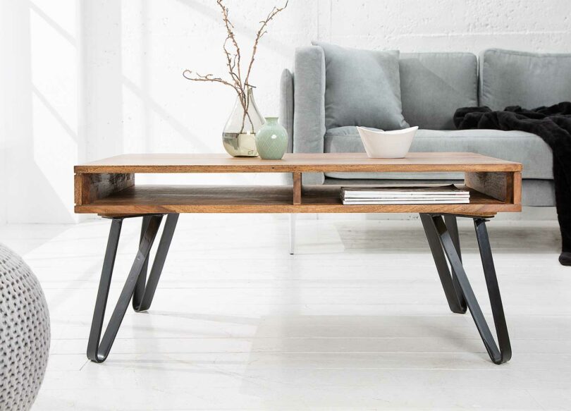 table de salon 100 cm en bois massif