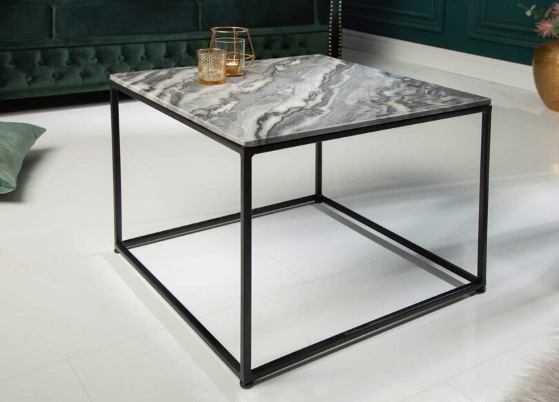 table basse carrée en marbre gris