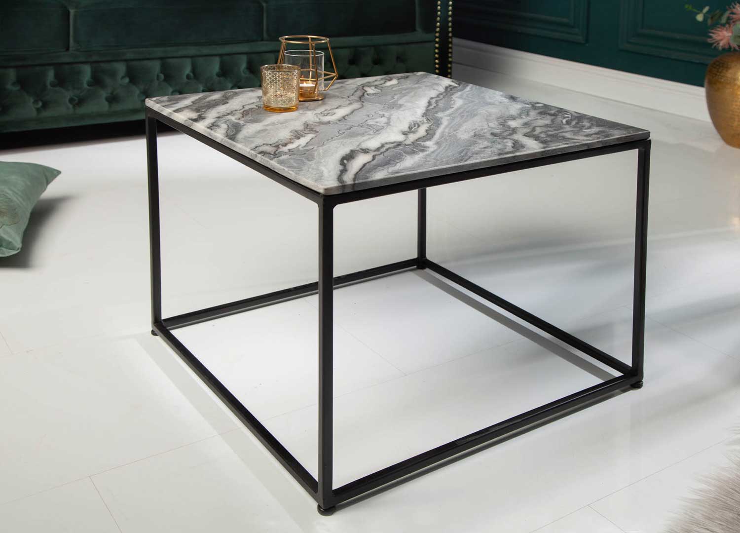 table basse carrée en marbre gris