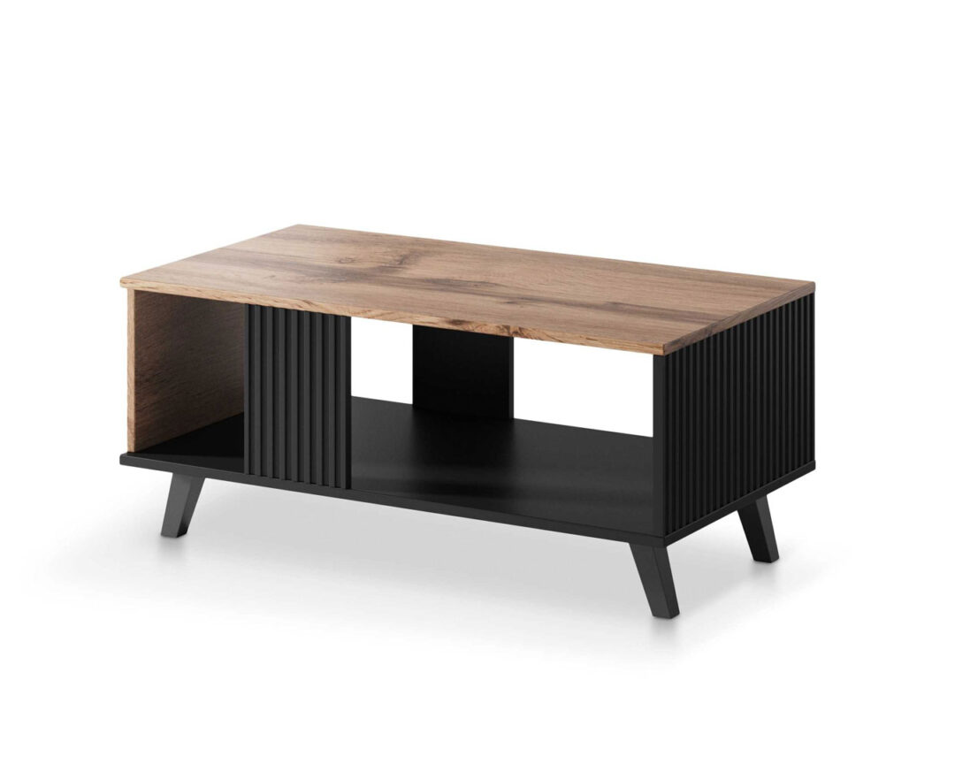 table basse moderne bois et noir