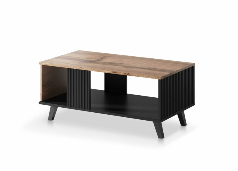 table basse moderne bois et noir