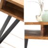 zoom sur la table basse en bois massif