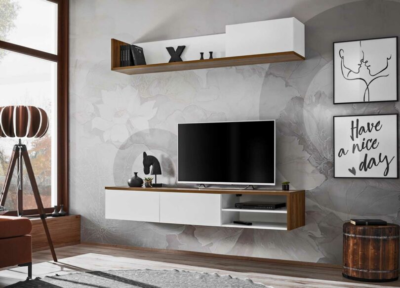Ensemble tv avec étagère