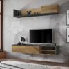 Ensemble tv gris anthracite et bois