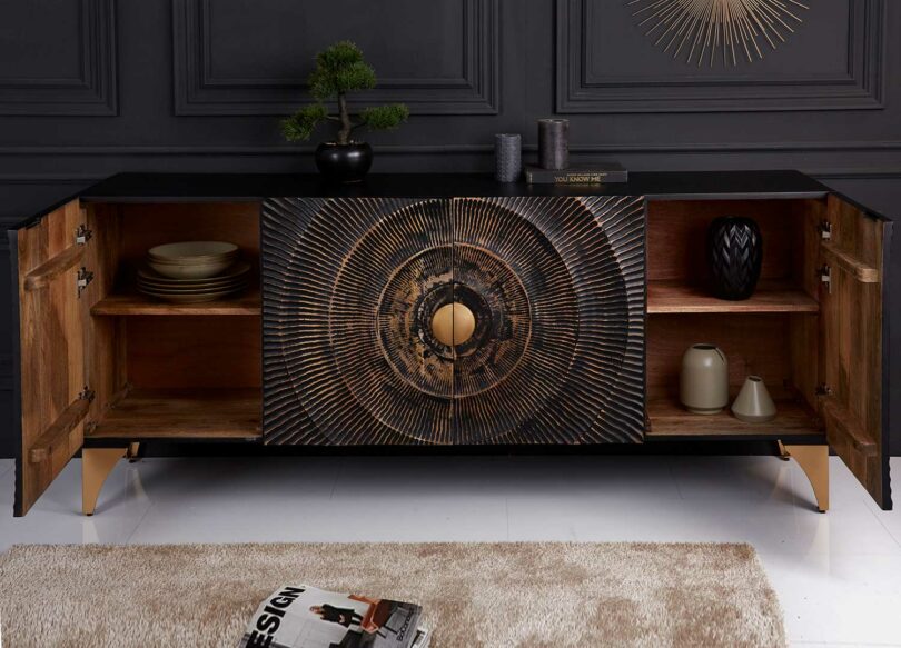 Buffet long en bois massif
