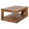 Table basse carrée en bois de sesham massif foncé