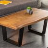 Table basse 110 cm en bois d'acacia massif finition miel naturel