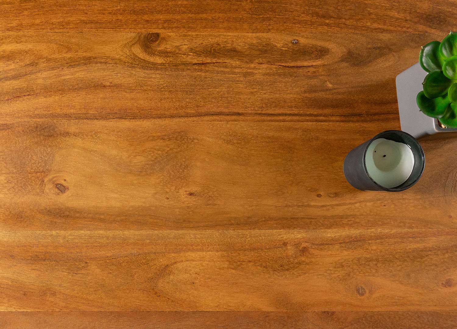 Table basse 110 cm en bois d'acacia massif finition miel naturel
