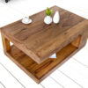 Table basse carrée en bois de sesham massif foncé