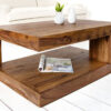 Table basse carrée en bois de sesham massif foncé