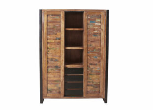 armoire de rangement vintage en bois recyclé