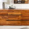 buffet en bois de sesham avec bandeau noir