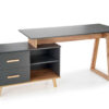 bureau avec rangement en bois et gris