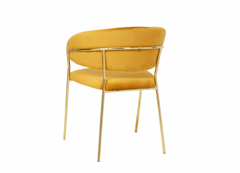 chaise moderne en velours jaune