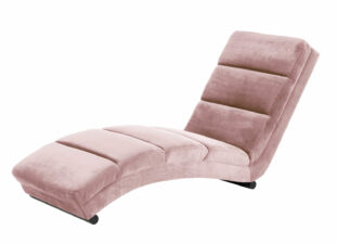 chaise longue moderne en velours rose