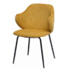chaise en tissu texturé jaune - Jaune