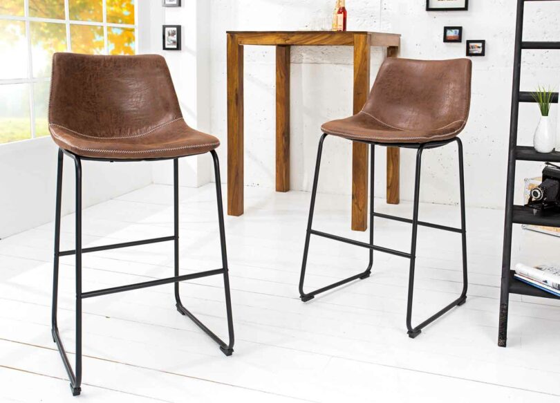 lot de 2 tabourets de bar vintage