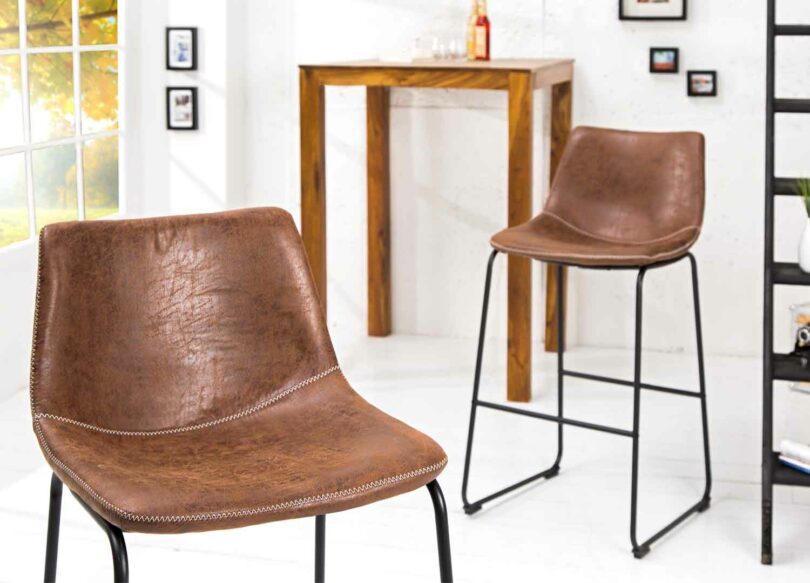 chaises de bar en microfibre