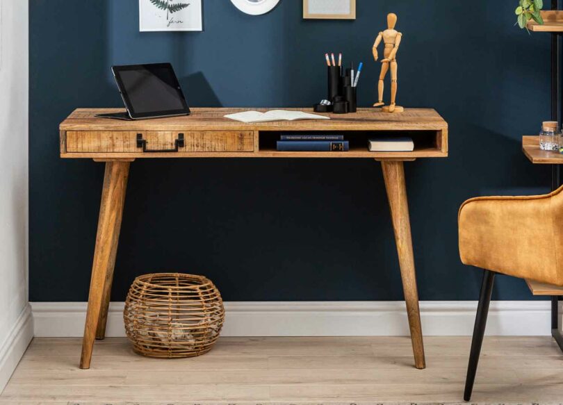 console en bois massif avec 1 tiroir de rangement