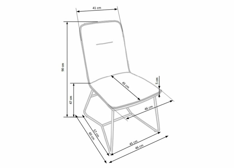 dimensions de la chaise moderne