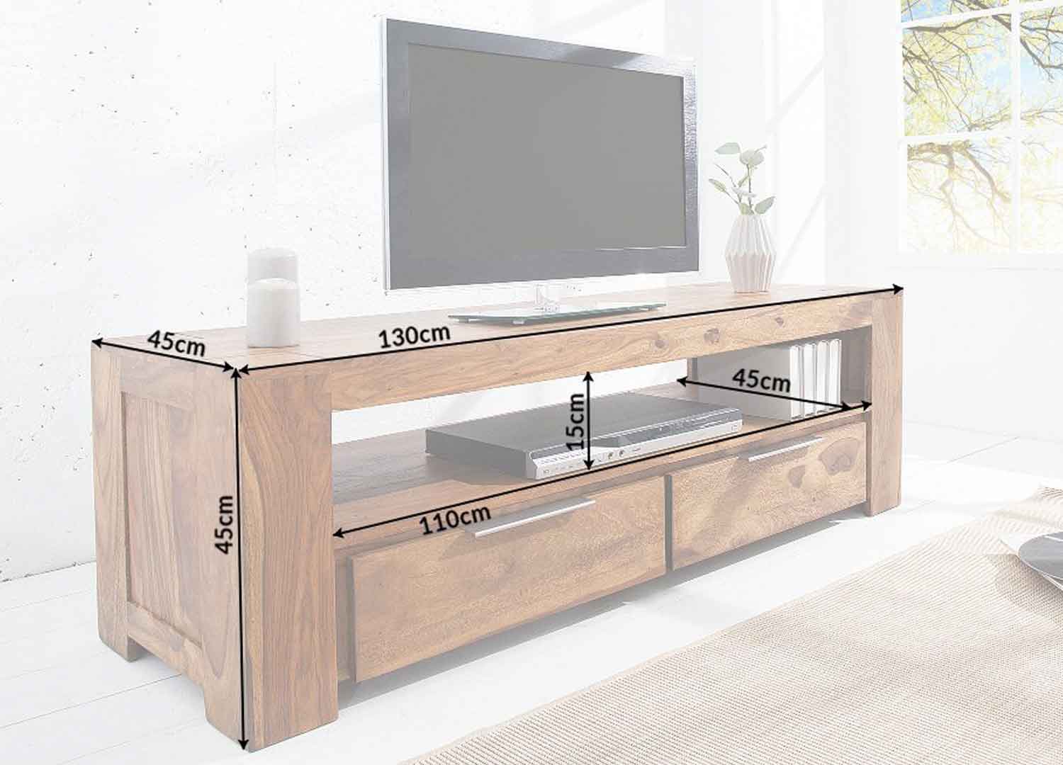 dimensions du meuble tv en bois massif