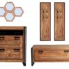 mobilier d'entrée en bois d'acacia style industriel