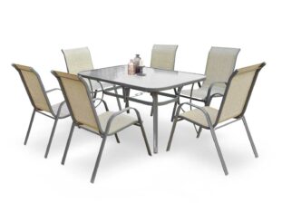 ensemble table de repas et 6 chaises de jardin