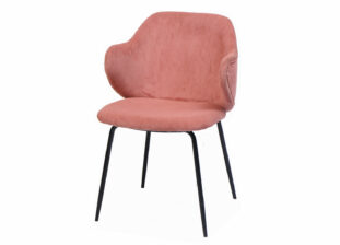 chaise en tissu texturé rose