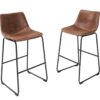 ensemble 2 tabourets de bar vintage marron