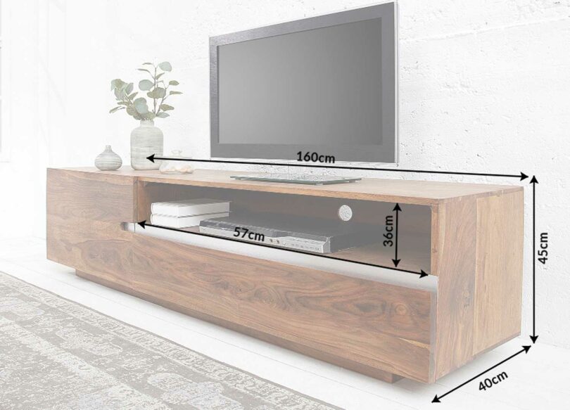 dimensions du meuble tv en bois massif