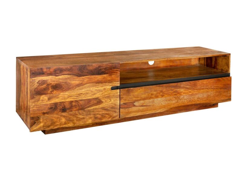 meuble tv 160 cm en bois de sesham