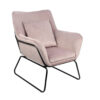 fauteuil confortable en velours rose - Rose