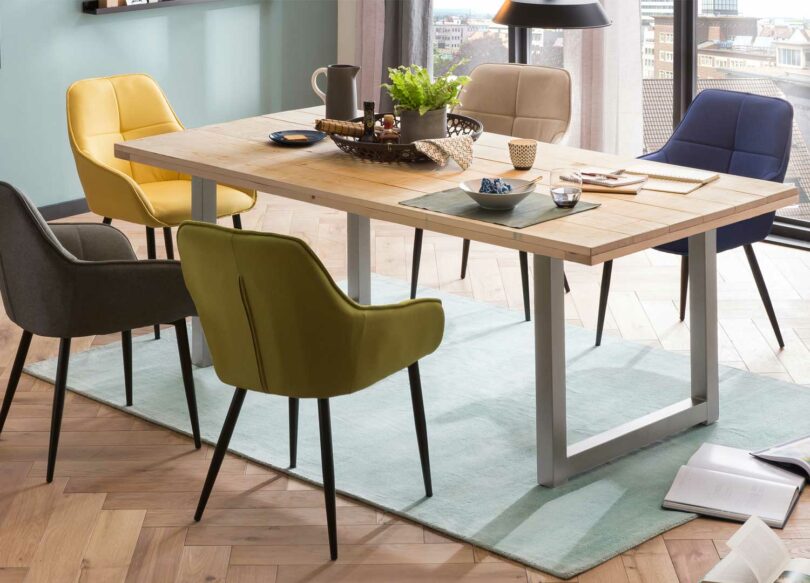 table de repas rectangulaire moderne en bois massif