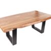 table basse au bord irrégulier en bois