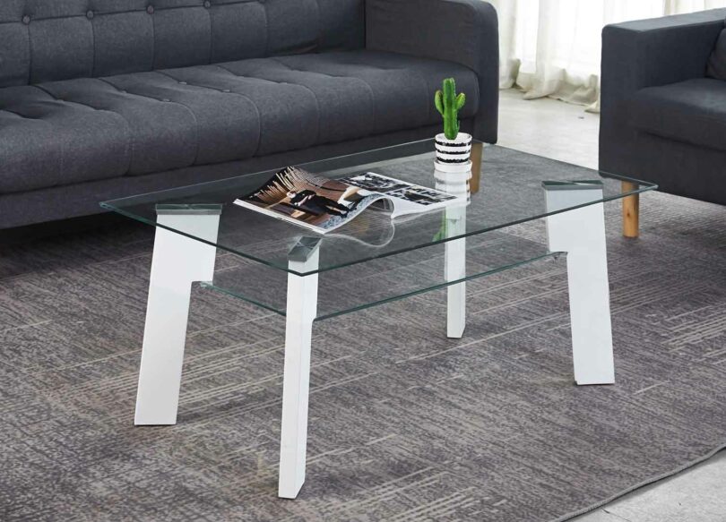 table basse en verre moderne