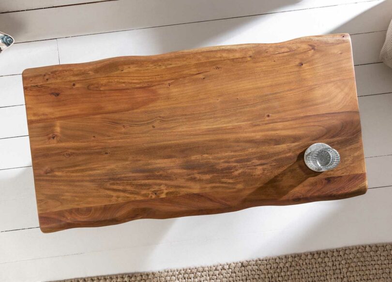 plateau de la table en bois d'acacia